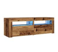 vidaXL Mueble TV Luces LED Madera ingeniería Envejecida 120x35x40 cm, Soporte de TV, Mueble Multimedia, Consola de TV, Mueble HiFi