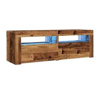 vidaXL Mueble TV Luces LED Madera ingeniería Envejecida 120x35x40 cm, Soporte de TV, Mueble Multimedia, Consola de TV, Mueble HiFi