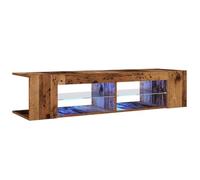 vidaXL Mueble TV Luces LED Madera ingeniería Envejecida 135x39x30 cm, Soporte de TV, Mueble Multimedia, Consola de TV, Mueble HiFi