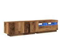 vidaXL Mueble TV Luces LED Madera ingeniería Envejecida 180x35x40 cm, Soporte de TV, aparador de TV, Mueble de Alta fidelidad, Banco de TV