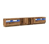 vidaXL Mueble TV Luces LED Madera ingeniería Envejecida 260x35x40 cm, Soporte de TV, aparador de TV, Mueble de Alta fidelidad, Banco de TV