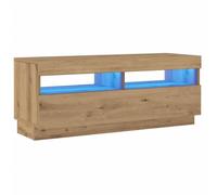 vidaXL Mueble TV Luces LED Madera ingeniería Roble Artisan 100x35x40cm