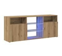 vidaXL Mueble TV Luces LED Madera ingeniería Roble Artisan 120x30x50cm, Soporte de TV, Mueble Multimedia, Consola de TV, Mueble HiFi