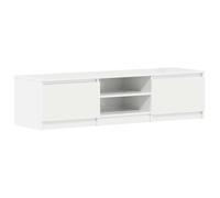 vidaXL Mueble de TV Contrachapada Mobiliario Soporte Centro Multimedia Accesorios Diseño Moderno Práctico Duradero Blanco Brillante 140x40x35.5cm