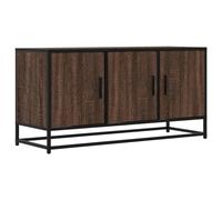 vidaXL Mueble TV Madera ingeniería y Metal marrón Roble 100x35x50 cm, Soporte de TV, Banco de TV, Muebles para Equipos de música, aparador de TV