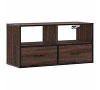 vidaXL Mueble TV Madera ingeniería y Metal marrón Roble 80x31x39,5 cm, Soporte para TV, Armario Consola de TV, Muebles de Dormitorio