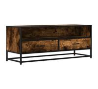 vidaXL Mueble TV Metal y Madera ingeniería Roble Ahumado 100x34,5x40cm, Soporte de TV, Banco de TV, Muebles para Equipos de música, aparador de TV
