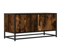 vidaXL Mueble TV Metal y Madera ingeniería Roble Humo 80x34,5x40 cm, Soporte de TV, Banco de TV, Muebles para Equipos de música, aparador de TV