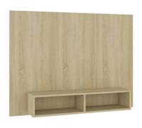 vidaXL Mueble de TV de Pared Soporte Mobiliario Armario Aparador Salón Sala de Estar Dormitorio Decoración Contrachapada Color Roble 120x23,5x90 cm