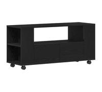 vidaXL Mueble para TV con ruedas, aspecto de roble negro, 102 x 34,5 x 43 cm, mueble de TV, mueble para TV, aparador de TV, soporte para TV, mesa de televisión