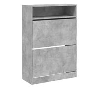 Vidaxl mueble zapatero 2 cajones abatibles gris hormigón 80x34x116 cm