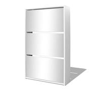 vidaXL Mueble Zapatero 3 Cajones con Espejo Mobiliario Salón Dormitorio Sala de Estar Organizador Almacenamiento Blanco 63x17x102,5cm