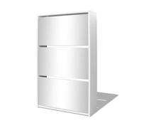 vidaXL Mueble Zapatero 3 Cajones con Espejo Mobiliario Salón Dormitorio Sala de Estar Organizador Almacenamiento Blanco 63x17x102,5cm