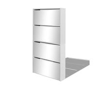 Vidaxl mueble zapatero 4 compartimentos espejo blanco 63x17x134 cm