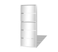 vidaXL Mueble Zapatero 5 Cajones con Espejo Organizador Mobiliario Salón Dormitorio Sala de Estar Almacenamiento 63x17x169,5cm Blanco