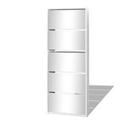 vidaXL Mueble Zapatero 5 Cajones con Espejo Organizador Mobiliario Salón Dormitorio Sala de Estar Almacenamiento 63x17x169,5cm Blanco
