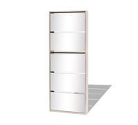 Vidaxl mueble zapatero 5 cajones con espejo roble 63x17x169,5 cm