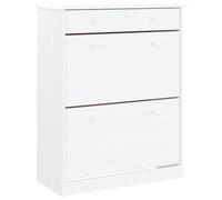 vidaXL Mueble Zapatero Alta Madera Maciza de Pino Blanco 77x35x96 cm, Mueble Zapatero, Organizador de Zapatos, Zapatero, Armario Zapatero