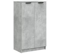 vidaXL Mueble Zapatero Armario Estantería Pasillo con Puertas Organizador Pared Adornos Jarrones Decoración Madera Contrachapada Gris Hormigón