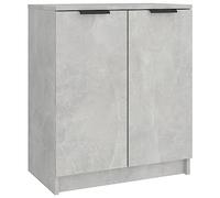 vidaXL Mueble Zapatero Armario Estantería Pasillo con Puertas Organizador Pared Adornos Jarrones Decoración Madera Contrachapada Gris Hormigón