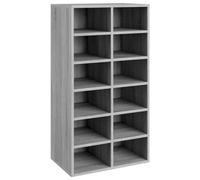 vidaXL Mueble Zapatero Armario Gabinete Sala Salón Estar Estantería Almacenaje Estante Adorno Zapatos Madera Contrachapada Gris Sonoma