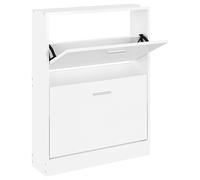 vidaXL Mueble Zapatero Armario Pasillo Entrada Estante Almacenamiento Organizador Sala de Estar Dormitorio Madera Contrachapada Blanco Brillo