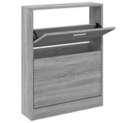 vidaXL Mueble Zapatero Armario Pasillo Entrada Estante Almacenamiento Organizador Sala de Estar Dormitorio Madera Contrachapada Gris Sonoma