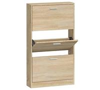 vidaXL Mueble Zapatero Armario Pasillo Entrada Estante Almacenamiento Organizador Sala de Estar Dormitorio Madera Contrachapada Color Roble