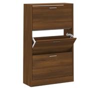 vidaXL Mueble Zapatero Armario Pasillo Entrada Estante Almacenamiento Organizador Sala de Estar Dormitorio Madera Contrachapada Marrón Roble