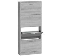vidaXL Mueble Zapatero Armario Pasillo Entrada Estante Almacenamiento Organizador Sala de Estar Dormitorio Madera Contrachapada Gris Sonoma