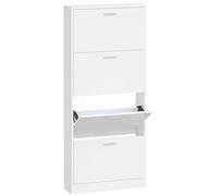 vidaXL Mueble Zapatero Armario Pasillo Entrada Estante Almacenamiento Organizador Sala de Estar Dormitorio Madera Contrachapada Blanco Brillo