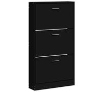 vidaXL Mueble Zapatero Armario Pasillo Entrada Estante Almacenamiento Organizador Sala de Estar Dormitorio Madera Contrachapada Negro