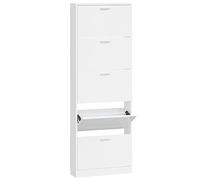 vidaXL Mueble Zapatero Armario Pasillo Entrada Estante Almacenamiento Organizador Sala de Estar Dormitorio Madera Contrachapada Blanco Brillo