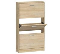 vidaXL Mueble Zapatero Armario Pasillo Entrada Estante Almacenamiento Organizador Sala de Estar Dormitorio Madera Contrachapada Color Roble