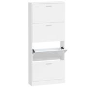 vidaXL Mueble Zapatero Armario Pasillo Entrada Estante Almacenamiento Organizador Sala de Estar Dormitorio Madera Contrachapada Blanco Brillo