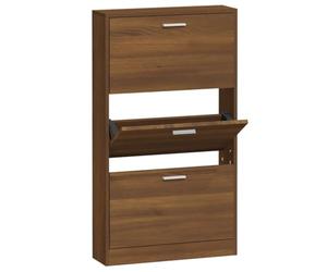vidaXL Mueble Zapatero Armario Pasillo Entrada Estante Almacenamiento Organizador Sala de Estar Dormitorio Madera Contrachapada Marrón Roble