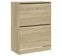 vidaXL Mueble Zapatero con 2 Cajones Abatibles, Estantes de Almacenaje, Organizador de Zapatos, Mueble para Pasillo Entrada Recibidor, Roble Sonoma