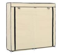 Vidaxl mueble zapatero con funda de tela color crema 115x28x110 cm