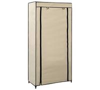 vidaXL Mueble Zapatero con Funda de Tela Organización Excelente Solución Almacenaje Tenis Zapatos Diseño Funcional Organizado Color Crema 58x28x106cm