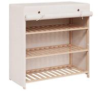 Vidaxl mueble zapatero con funda de tela blanco 79x40x80 cm