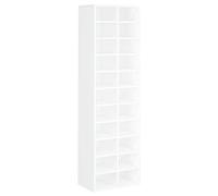 vidaXL Mueble Zapatero Contrachapada Mobiliario Decoración Organización Almacenamiento Productos del Hogar Elegante Práctico Útil Blanco 54x34x183cm