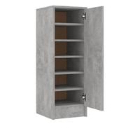 Vidaxl mueble zapatero de aglomerado gris hormigón 32x35x92 cm