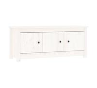 Vidaxl mueble zapatero de madera maciza de pino blanco 110x38x45,5 cm