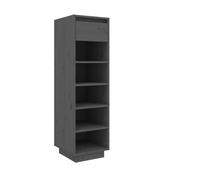 Vidaxl mueble zapatero de madera maciza de pino gris 30x34x105 cm