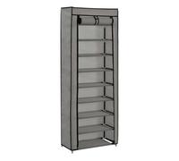 Vidaxl mueble zapatero de tela con funda gris 57x29x162 cm