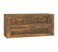 vidaXL Mueble Zapatero Estante Armario Pasillo Entrada Recibidor Almacenamiento Organizador Sala de Estar Madera Contrachapada Color Roble Ahumado