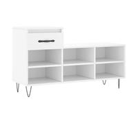 Vidaxl mueble zapatero madera contrachapada blanco 102x36x60 cm