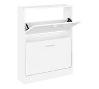 vidaXL Mueble Zapatero Armario Pasillo Entrada Estante Almacenamiento Organizador Sala de Estar Dormitorio Madera Contrachapada Blanco Brillo