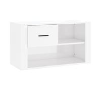 Vidaxl mueble zapatero madera contrachapada blanco brillo 80x35x45 cm