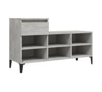 Vidaxl mueble zapatero madera contrachapada gris hormigón 102x36x60 cm